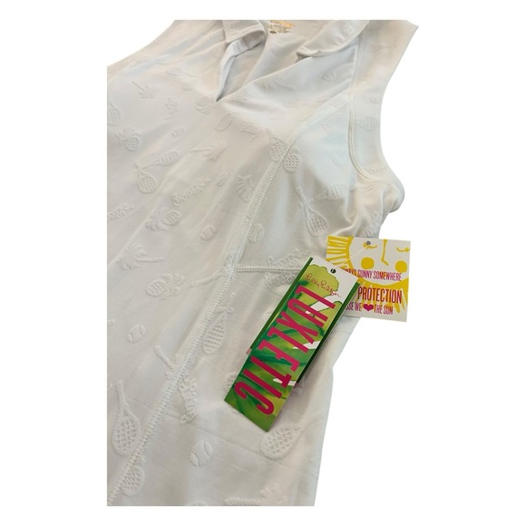 Lilly Pulitzer Delphina Tennis Dress Perfect Match Jacquard Resort White XL NWT - Picture 2 of 12